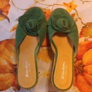 Green Suede Mules by Sotto Sopra